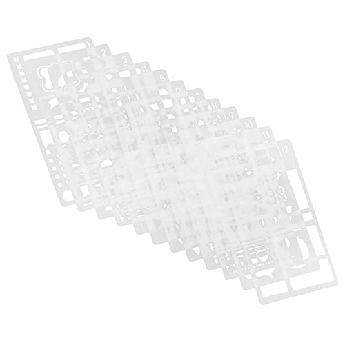 DOITOOL 1 Satz Malvorlage Geometrische Schablonen Journal -schablone Schablonen Ziehen Kunsthandwerk Sprühen Groß Sprühmalereischablonen Schablonen Für Sprühfarbe Das Haustier 12 Stück von DOITOOL