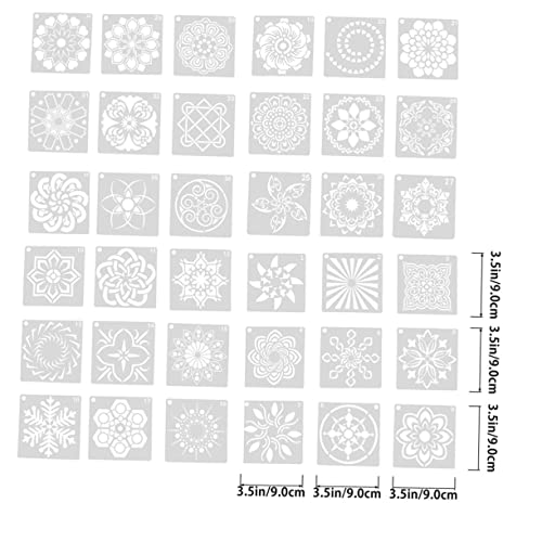 DOITOOL 1 Satz Mandala Schablonen Kreative Diy Wandgestaltung Vorlagen Für Möbel Und Mehr Wiederverwendbare Umweltfreundliche Malvorlagen 36 Stück von DOITOOL