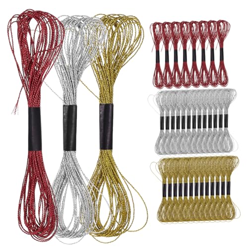 DOITOOL 1 Satz Metallic Stickgarn Bunte Stickgarn Für Kreuzstich Diy Nähzubehör Stränge Dekorative Nähfäden Perfektes Für Bastelprojekte Zufällige Farbe 36rollen von DOITOOL