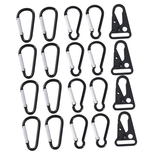 DOITOOL 1 Satz Multi Funktions Karabiner Aluminiumlegierung D Riegel Olecranon Riegel Schwarze Schnapphaken für Taschen Kessel und Mehr von DOITOOL