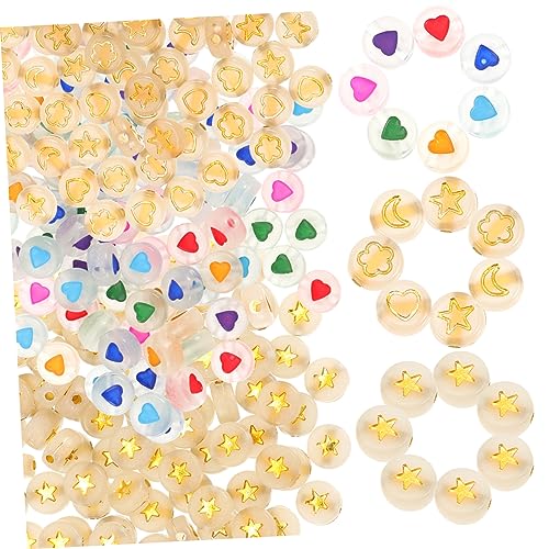 DOITOOL 1 Satz Nachtleuchtende Acrylperlen Für Diy Schmuck Herz Sternformen Halbtransparent Für Armbänder Schlüsselanhänger Bastelprojekte 300 Stück von DOITOOL