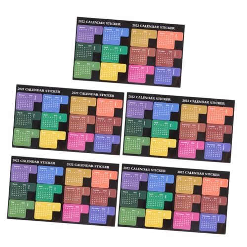 DOITOOL 1 Satz Notizbuch Aufkleber Monatsindex Etiketten Praktische Markierungssticker Bunte Farben Stark Haftend Zur Organisation Und Erinnerung An Termine 5 Stück von DOITOOL