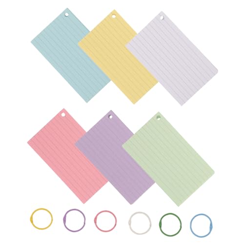 DOITOOL 1 Satz Notizbuch linierte Karteikarten lehrreich regiert Spiral- Karteikarten farbig Einladung dicke Blankokarten DIY leere Karteikarten englische Wortkarten Papier von DOITOOL