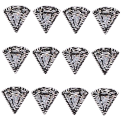 DOITOOL 1 Satz Pailletten Patches Im Diamantmuster Aufnäher Für Kleidung Taschen Diy Projekte Selbstklebend Für Kreative Bastelarbeiten 12 Stück von DOITOOL