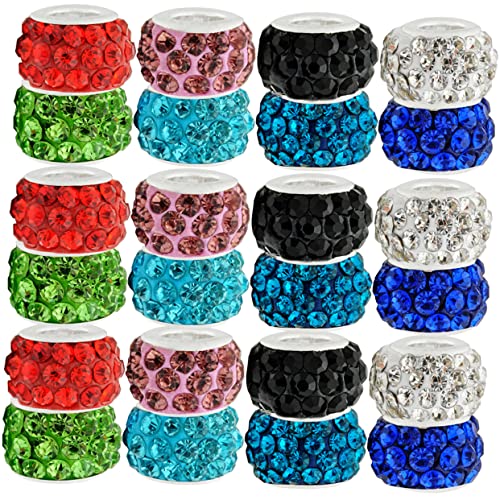 DOITOOL 1 Satz Perlenarmbandzubehör Schmuck Handwerk Abstandshalter Strasssteine Perlen Zur Herstellung Von Armbändern Strass-abstandsperlen Kupferplatte Zufällige Farbe 200 Stück von DOITOOL