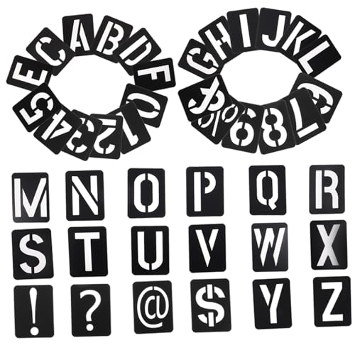 DOITOOL 1 Satz Plastische Lineal -Vorlage Alphabet-Vorlagen Vinyl Nummer Schablone Schablonen formen schablonen für wandbemalung schriftschablone Buchstabenform Alphabet stirbt pp Black von DOITOOL