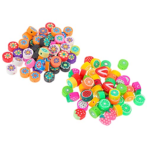 DOITOOL 1 Satz Polymer Clay Spacer Beads Bunte Lose Perlen Für Diy Schmuck Blumen Und Obstornamente Für Kinderarmbänder Und Mischungen 100 Stück von DOITOOL