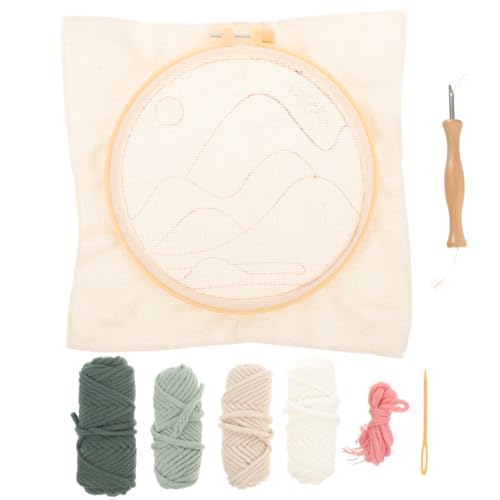 DOITOOL 1 Satz Punch Needle für Anfänger Diy Handarbeitskit mit Stickrahmen und Holzstift Bastelmaterialien für Familienprojekte und Hobbys von DOITOOL