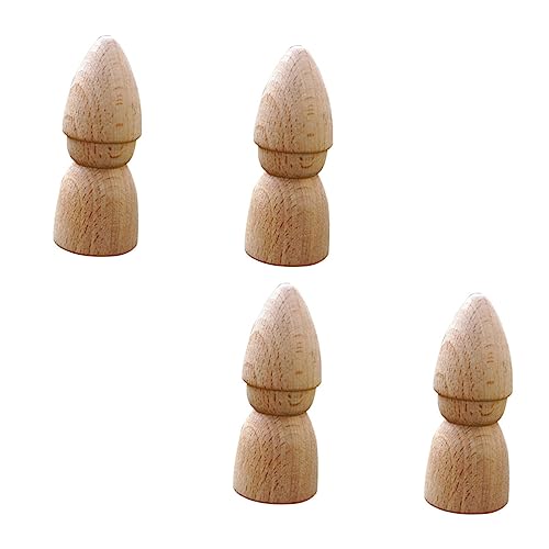 DOITOOL 1 Satz Puppenspielzeug Bastelsets Für Basteln Für Holzfiguren Menschen Bausatz Dinge Zu Malen Kinderspielzeug Diy -handwerk Bemalen Sie Eine Diy Puppe Hölzern 4 Stück von DOITOOL