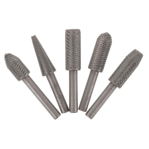 DOITOOL 1 Satz Schleifmaschinen Elektrowerkzeuge Mahlen Holzbearbeitung Schnitzbits Geformt Rotary Burr Bits Dateien Stahlgravurbohrer Gravieren Black 45 Stahl 5 Stück von DOITOOL