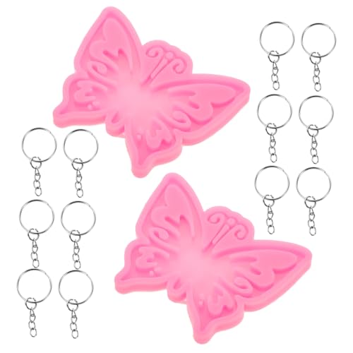 DOITOOL 1 Satz Schlüsselanhänger Form Flügel Passende Schmetterlingsschlüsselkainer Schlüsselbund Herstellung Uv Epoxidharz Silikonform Für Harz Silikonschlüsselkettenform Rosa Kieselgel von DOITOOL
