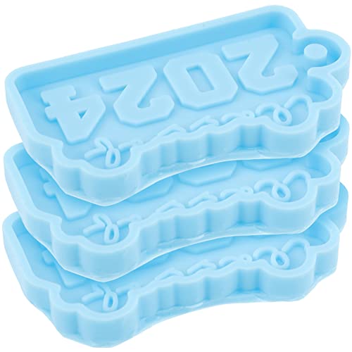 DOITOOL 1 Satz Schlüsselanhänger Form Reiz Schlüsselanhänger-zubehör Herstellung Hersteller Einfach Schlüsselbundformen Für Epoxidharz Harzohrringe Schimmel Kieselgel Himmelblau 3 Stück von DOITOOL