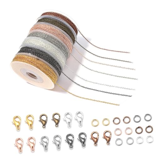 DOITOOL 1 Satz Schmuckherstellung Kettenrolle mit Karabinerhaken und Biegeringen Farben für DIY Armbänder und Langlebig und Rostfrei DOITOOL 1 Satz Schmuckherstellung Kettenrolle mit Karabinerhaken und Biegeringen Farben für DIY Armbänder und Langlebig und Rostfrei von DOITOOL