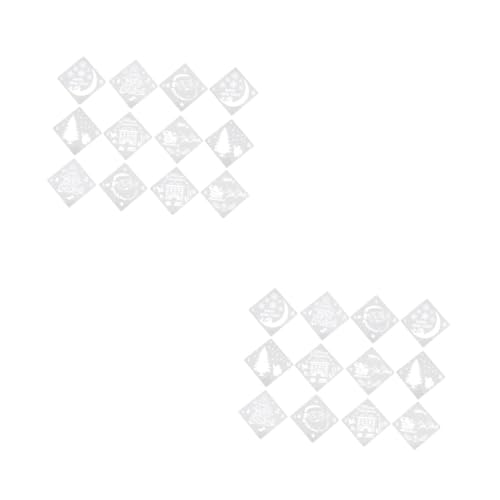 DOITOOL 1 Satz Sprühmuster Malerei Kreativ Dekorationen Schablone Weihnachten Vorlage Neuartige Diy-zubehör Wiederverwendbares Diy-zubehör Weihnachtsfeier Liefert Plastik Weiß 12 Stück von DOITOOL