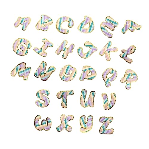 DOITOOL 1 Satz Teiliges Alphabet Aufnäher Bunte Gestickte Buchstaben Patches Zum Aufbügeln Für Diy Kleidung Jeans Rucksäcke Und Mehr Robuste Langlebige Applikationen Für Reparatur 26 Stück von DOITOOL