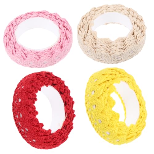 DOITOOL 1 Satz Teiliges Baumwoll Spitzenband Vielseitiges Selbstklebendes Dekorationsband Für Diy Projekte Scrapbooking Und Feiern Rosa Gelb Rot 4 Stücke DOITOOL 1 Satz Teiliges Baumwoll Spitzenband Vielseitiges Selbstklebendes Dekorationsband Für Diy Projekte Scrapbooking Und Feiern Rosa Gelb Rot 4 Stücke von DOITOOL