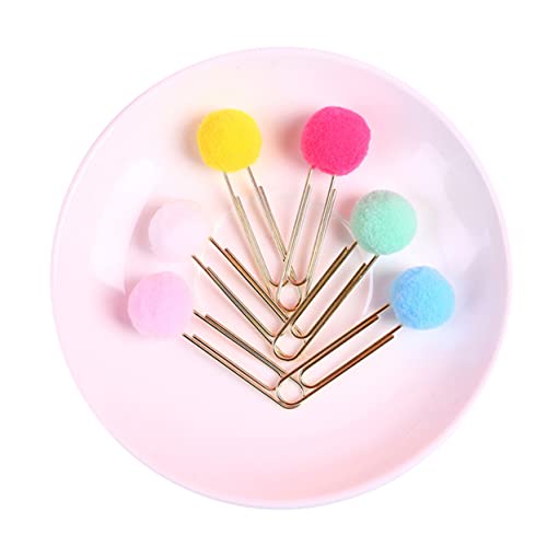 DOITOOL 1 Satz Teiliges Bunte Pompon Haarball Papierclips Kreative Lesezeichen Dekorative Büroklammern Für Notizen Und Dokumente Für Schule Und Alltag Rot Weiß Grasgrün Und 18 Stück von DOITOOL