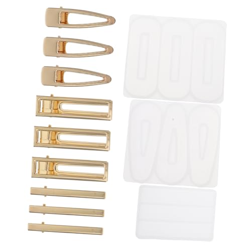 DOITOOL 1 Satz Teiliges Diy Silikonformen Set Für Haarschmuck Epoxidharz Haarclip Gießform Mit Verschiedenen Formen Und Metall Haarclip Zubehörteilen Für Schmuckherstellung Und 12 Stück von DOITOOL
