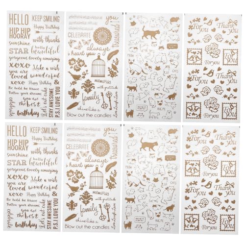 DOITOOL 1 Satz Teiliges Goldene Epoxidharz Aufkleber Selbstklebende Sticker Für Diy Bastelprojekte Transparent Vielfältige Muster Für Scrapbooking Und Dekoration 12 Stück von DOITOOL