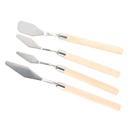 DOITOOL 1 Satz Teiliges Malspachtel Mit Holzgriff Flach Ende Spatel Für Öl Und Acrylfarbe Für Malerei Und Texturieren Für Künstler Und Hobbyisten 4 Stück DOITOOL 1 Satz Teiliges Malspachtel Mit Holzgriff Flach Ende Spatel Für Öl Und Acrylfarbe Für Malerei Und Texturieren Für Künstler Und Hobbyisten 4 Stück von DOITOOL