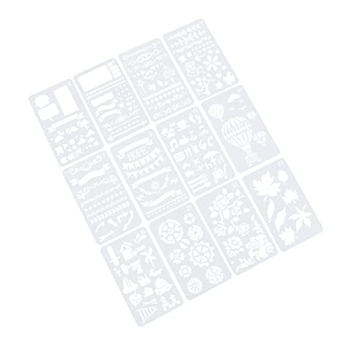 DOITOOL 1 Satz Teiliges Malvorlagen Schablonen Für Diy Scrapbooking Und Kreative Zeichnungen Lustige Blumenmuster Für Zufälliger Stil Weiß 12 Stück von DOITOOL
