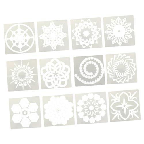 DOITOOL 1 Satz Teiliges Mandala Schablonen Set Malvorlagen Für Kreative Diy Projekte Wiederverwendbare Zeichenschablonen Mit Verschiedenen Mustern Zur Wandgestaltung Und 12 Stück von DOITOOL