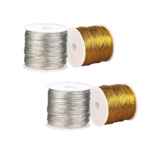 DOITOOL 1 Satz Teiliges Metallische Schnur Für Diy Gold Und Silberkordel Für Schmuck Basteln Dekoration Und Leicht Und Langlebig Für Weihnachten Und Kreative Projekte 4 Stück von DOITOOL