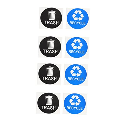 DOITOOL 1 Satz Teiliges Mülltrennung Aufkleber Wasserdichte Recycling Etiketten Für Abfallbehälter Selbstklebend Und Abnehmbar Für Zuhause Und Schule Langlebig Und Praktisch 8 Stück von DOITOOL