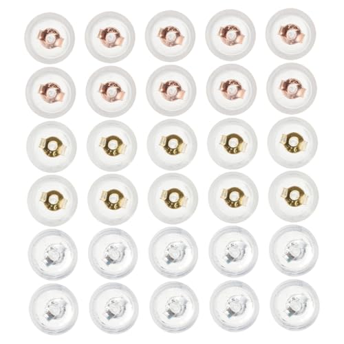 DOITOOL 1 Satz Teiliges Ohrring Verschlüsse Silikon Transparente Hypoallergene Ohrstecker Stopper Für Sicheren Halt Und Schmuckdesign Für Diy Projekte 30 Stück von DOITOOL