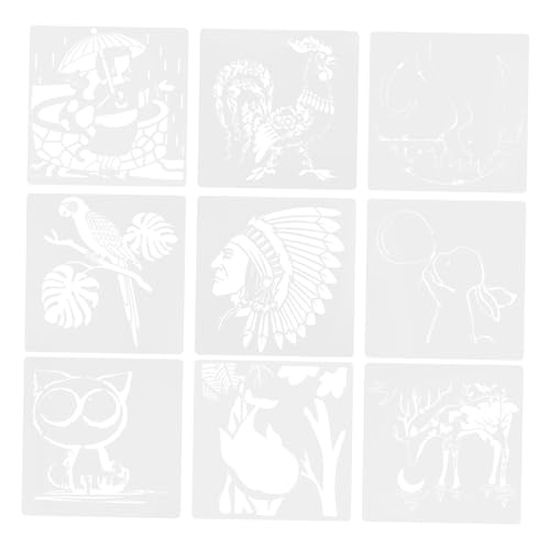 DOITOOL 1 Satz Teiliges Set Diy Bastelbedarf Tier Malvorlagen Wiederverwendbare Schablonen Für Kreative Projekte Und Schulaktivitäten Leichtem Pet Material Für Kreativität Und 9 Stück von DOITOOL