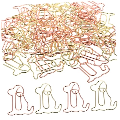 DOITOOL 1 Satz Tierförmige Papierclips Nette Hundedesign Büroklammern Roségold Und Kreativer Clip Für Notizen Fotos Diy Lesezeichen Für Büro Und Schule 50 Stück von DOITOOL