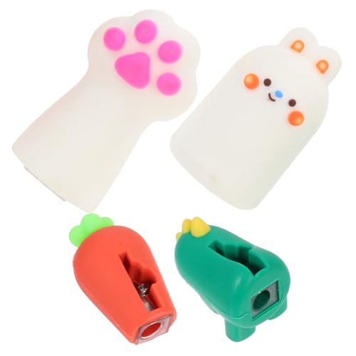 DOITOOL 1 Satz Tierkopf Anspitzer Pack Kawaii Bleistiftspitzer Für Manuelle Anspitzer Mit Süßem Cartoon Design Für Schulbedarf Und Kreative Projekte 4 Stück von DOITOOL