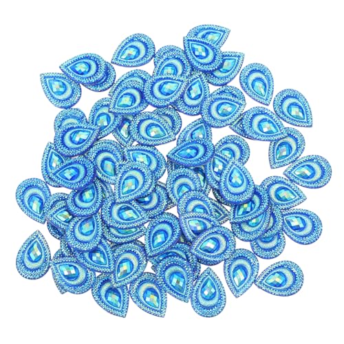 DOITOOL 1 Satz Tropfenförmiger dekorativer Diamant Steine Fallen Träne Tropfen Strass personalisierter dity dncing Blau Harztropfen mit flachem Boden Nähen von Kleidungsverzierungen Blue von DOITOOL