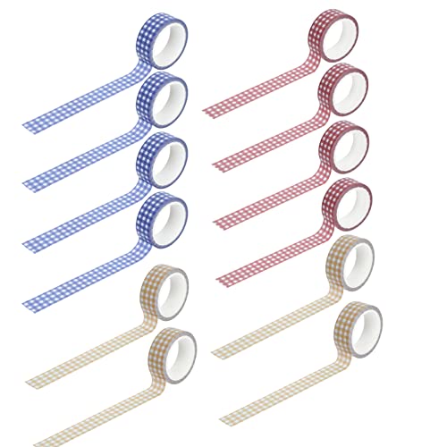 DOITOOL 1 Satz Vintage Washi Tape Dekorative Klebebänder Für Diy Scrapbooking Und Tagebuchgestaltung Rot Blau Gelb Bastelmaterial Für Und Notizen 12rollen von DOITOOL