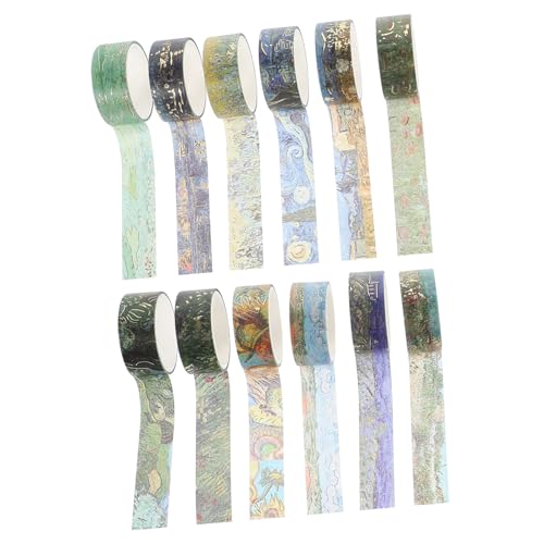 DOITOOL 1 Satz Vintage Washi Tapes Diy Dekorative Klebebänder Für Scrapbooking Planner Und Tagebuch Multifunktionale Bastel Tapes Für Projekte 12rollen von DOITOOL