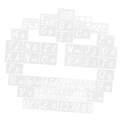 DOITOOL 1 Satz Vorlage für Buchstaben Großbuchstaben-Alphabet-Schablonen Brief schablonen für airbrush wandverkleidung Metallschablonen für die Holzverbrennung Schablonen zum Malen Weiß von DOITOOL