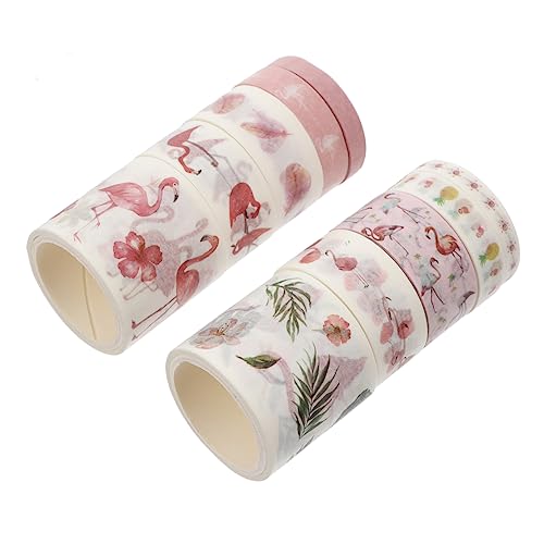 DOITOOL 1 Satz Washi Klebeband Diy Scrapbook Sticker Für Notizbücher Alben Und Kreative Bastelprojekte Dekorative Flamingo Aufkleber Für Erwachsene 10 Rollen von DOITOOL