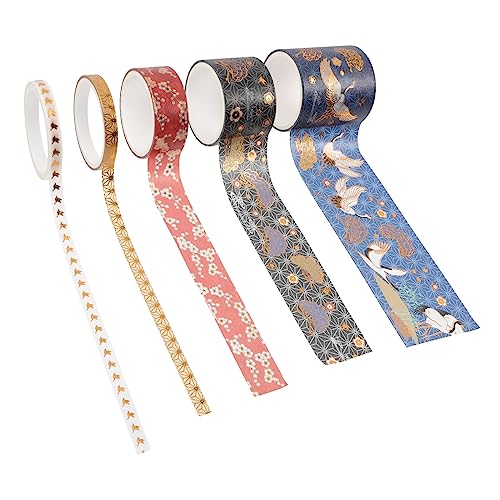 DOITOOL 1 Satz Washi Tape Dekoratives Klebeband Mit Goldener Verzierung Selbstklebend Leicht Ablösbar Vielseitig Für Diy Scrapbooking Geschenkverpackung Wand Und Glasdekoration 5rollen DOITOOL 1 Satz Washi Tape Dekoratives Klebeband Mit Goldener Verzierung Selbstklebend Leicht Ablösbar Vielseitig Für Diy Scrapbooking Geschenkverpackung Wand Und Glasdekoration 5rollen von DOITOOL