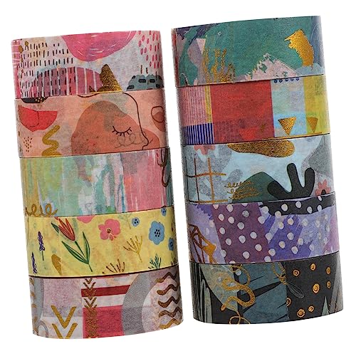 DOITOOL 1 Satz Washi Tape Geometrisches Goldfolien Muster Pro Dekorative Klebebänder Für Diy Scrapbooking Tagebuch Und Bastelprojekte Für Bastelliebhaber Und 10 Rollen von DOITOOL
