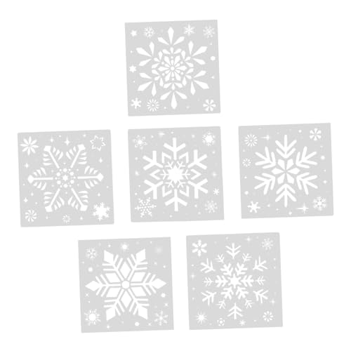 DOITOOL 1 Satz Weihnachts Schneeflocken Schablonen Teiliges Wiederverwendbare Diy Malvorlagen Für Kreative Bastelprojekte Geeignet Für Erwachsene Für Scrapbooking Grußkarten Und 6 Stück von DOITOOL