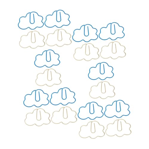 DOITOOL 1 Satz Wolkenförmige Papierclips Büroklammern Aus Flexible Dokumentenklammern Praktische Bürobedarf Für Schule Büro Und Zuhause Milchweiß 20 Stück von DOITOOL
