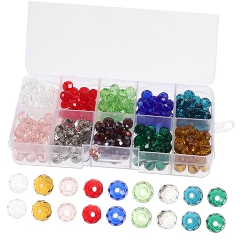 DOITOOL 1 Schachtel Bunte Glasperlen für DIY Schmuckherstellung Facettierte Bastelperlen für Armbänder Ketten und Kreative Handwerksprojekte Einfach zu Verwenden Zeitersparend für von DOITOOL