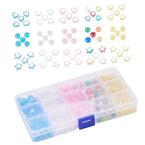 DOITOOL 1 Schachtel DIY Acrylperlen Herz Stern und Rund für Armbänder und Langlebige Schmuckherstellung für Kreative Bastelprojekte DOITOOL 1 Schachtel DIY Acrylperlen Herz Stern und Rund für Armbänder und Langlebige Schmuckherstellung für Kreative Bastelprojekte von DOITOOL