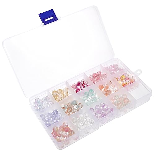 DOITOOL 1 Schachtel DIY Glasperlen Set Dekorative Spacer Perlen für Armbänder Vielseitige Bastelperlen Transparentes Design für Schmuckherstellung von DOITOOL