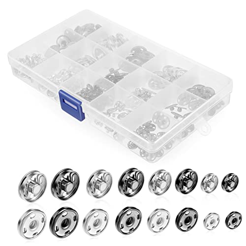 DOITOOL 1 Schachtel Druckknopf aus Metall Druckknopf annähen Tasten Knopfnadeln Druckknöpfe annähen Stich werkzeug Set zum Nähen von Druckknöpfen Druckknopf-Kit aus Metall von DOITOOL