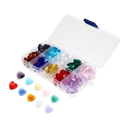 DOITOOL 1 Schachtel Herzförmige Spacer Perlen für Diy Schmuck Farben Glasperlen für Bastelprojekte Dekoration für Armbänder und Accessoires von DOITOOL