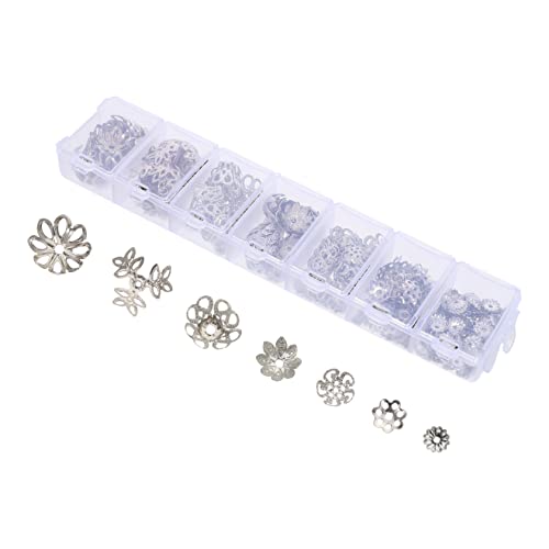 DOITOOL 1 Schachtel Hollow out Legierung Perlenkappen für Diy Schmuckherstellung Silberne Abstandshalter für Armbänder und Bastelarbeiten Stark und Langlebig von DOITOOL