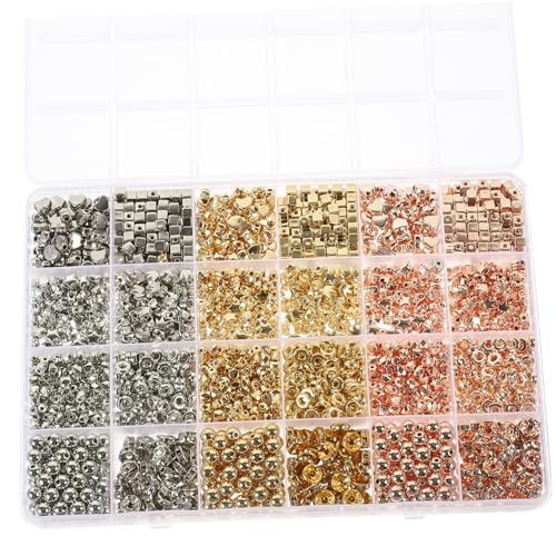 DOITOOL 1 Schachtel Perlenset Schmuck Herstellung Halskette für Spacer Abstandsperlen zum Basteln Distanzperlen aus Legierung DIY -Handwerksvorräte Kettenmaterial ccb von DOITOOL