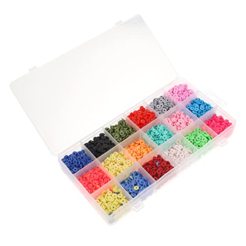 DOITOOL 1 Schachtel Polymer Clay Spacer Beads Fach Box Bunte Flache Perlen für DIY Schmuckherstellung Armbänder Basteln Sommer Strand Zubehör von DOITOOL