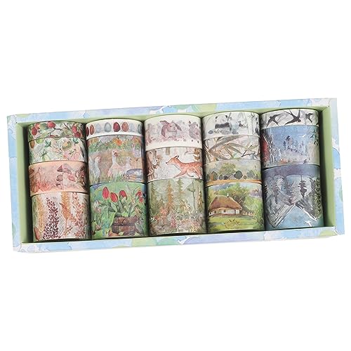 DOITOOL 1 Schachtel Vintage Washi Tape Ästhetisches Klebeband für Diy Projekte Scrapbooking und Vielseitig Einsetzbar für Bastelarbeiten Lange für Feiertage und Partys von DOITOOL